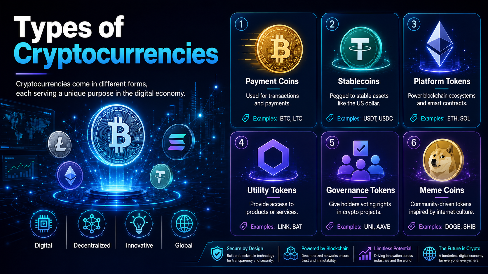 Types of Cryptocurrencies